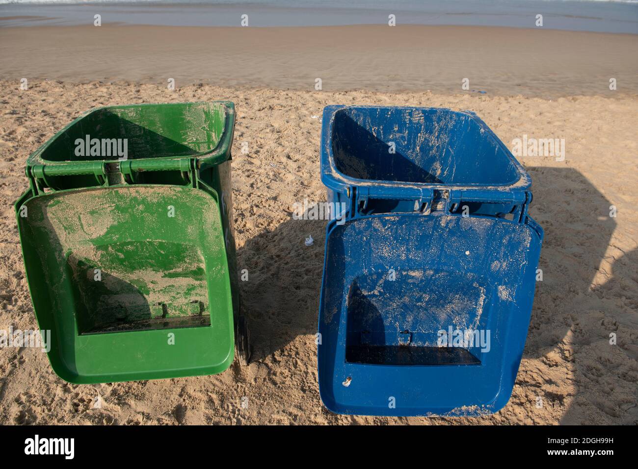 Goa, India 11 November 2020, Two Plastic Waste Containers On Wheels