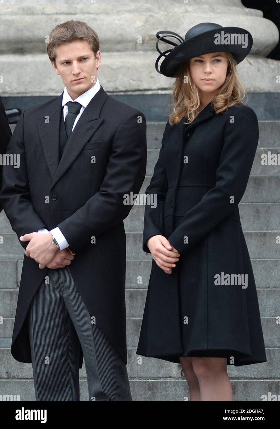 Michael Thatcher and Amanda Thatcher attending the Funeral of Margaret  Thatcher at St Paul's Cathedral, London Stock Photo - Alamy