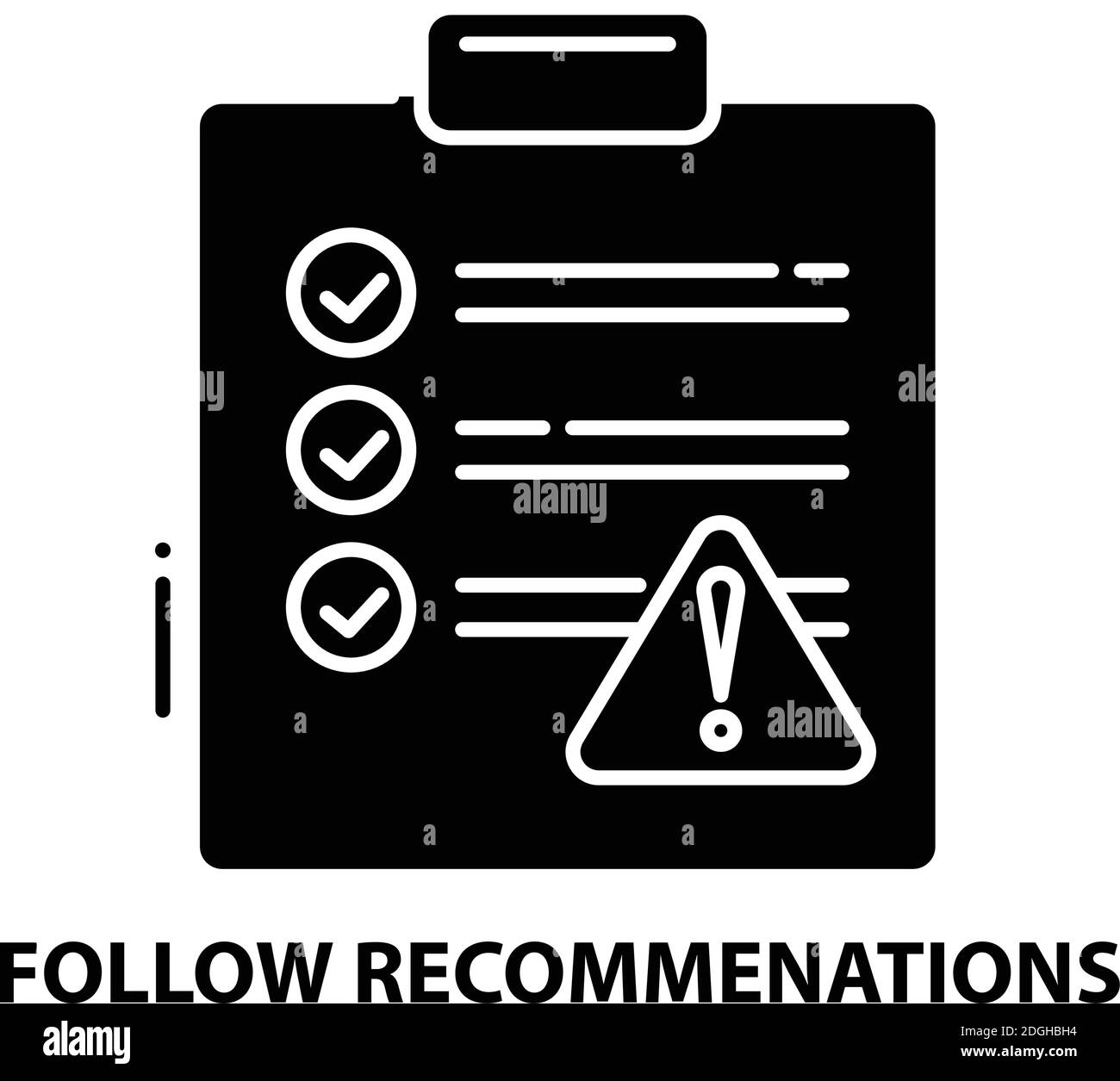follow recommenations icon, black vector sign with editable strokes ...