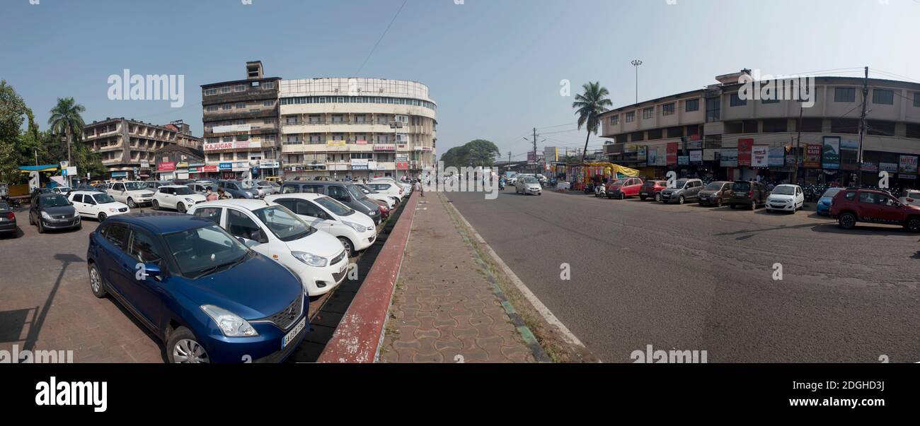 Goa India 09 November 2020 A Panoramic View Of The taxi stand at Mapusa city in Goa Stock Photo