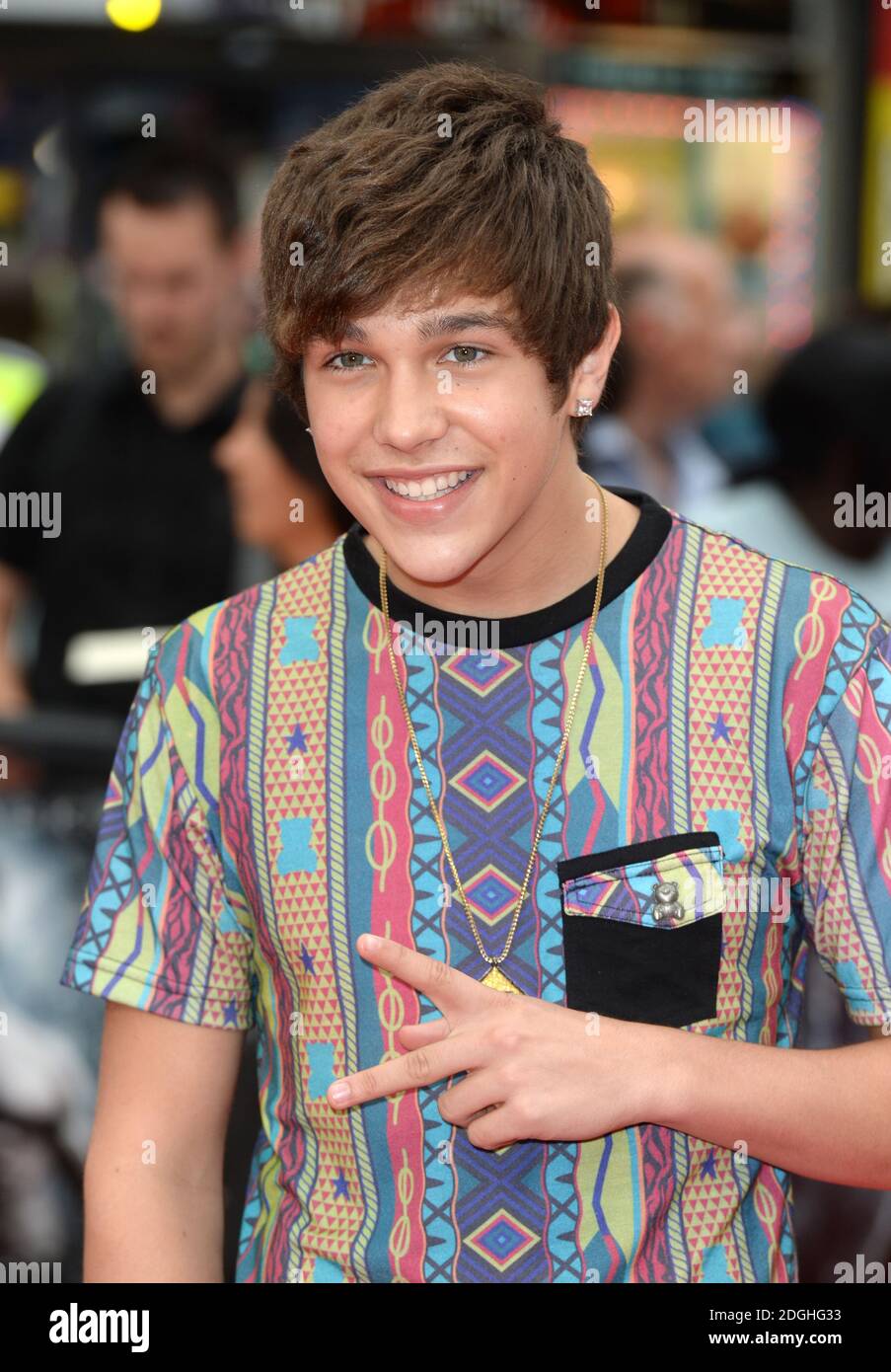 Austine Mahone arriving at the UK Premiere of The Wolverine, Empire Cinema, Leicester Square, London. Stock Photo