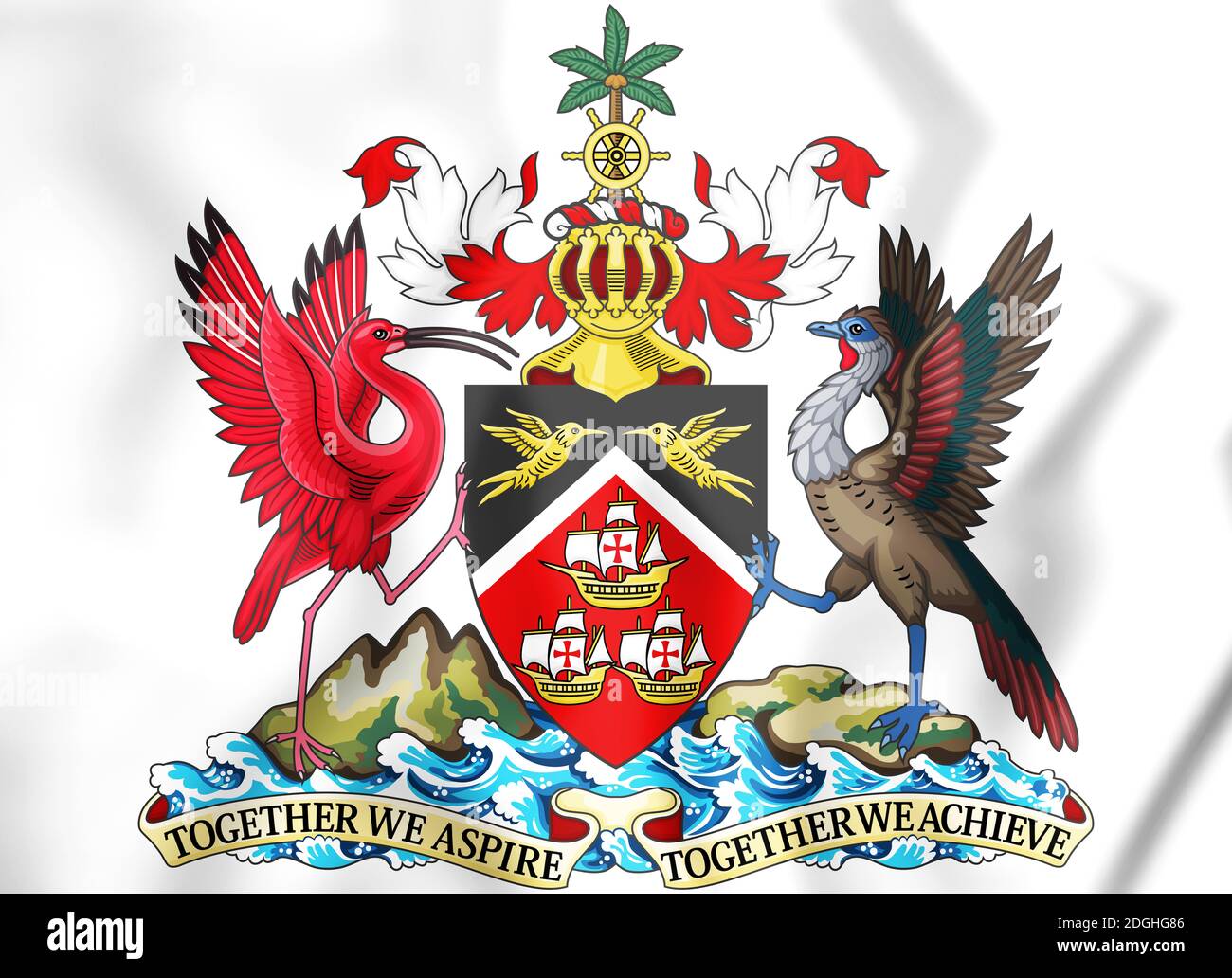 Trinidad and Tobago coat of arms. 3D Illustration Stock Photo Alamy