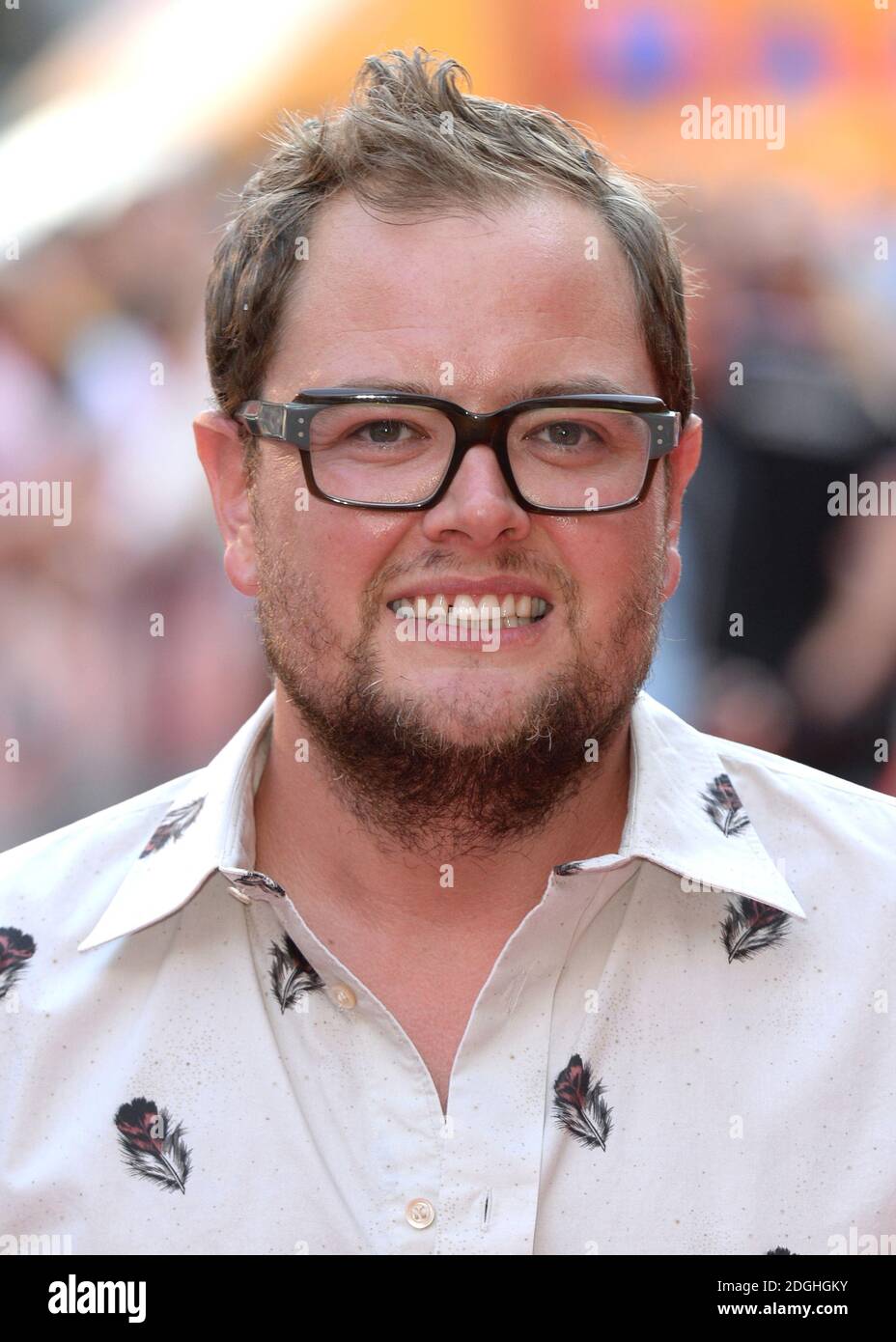 Alan Carr arriving at the London Premiere of Alpha Papa, Vue Cinema, Leicester Square. Stock Photo