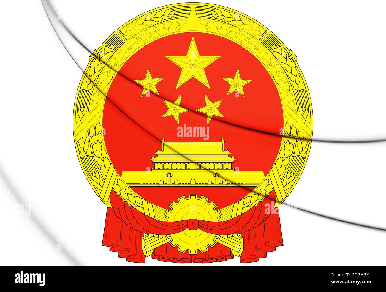 National Emblem of People's Republic of China. 3D Illustration. Stock Photo