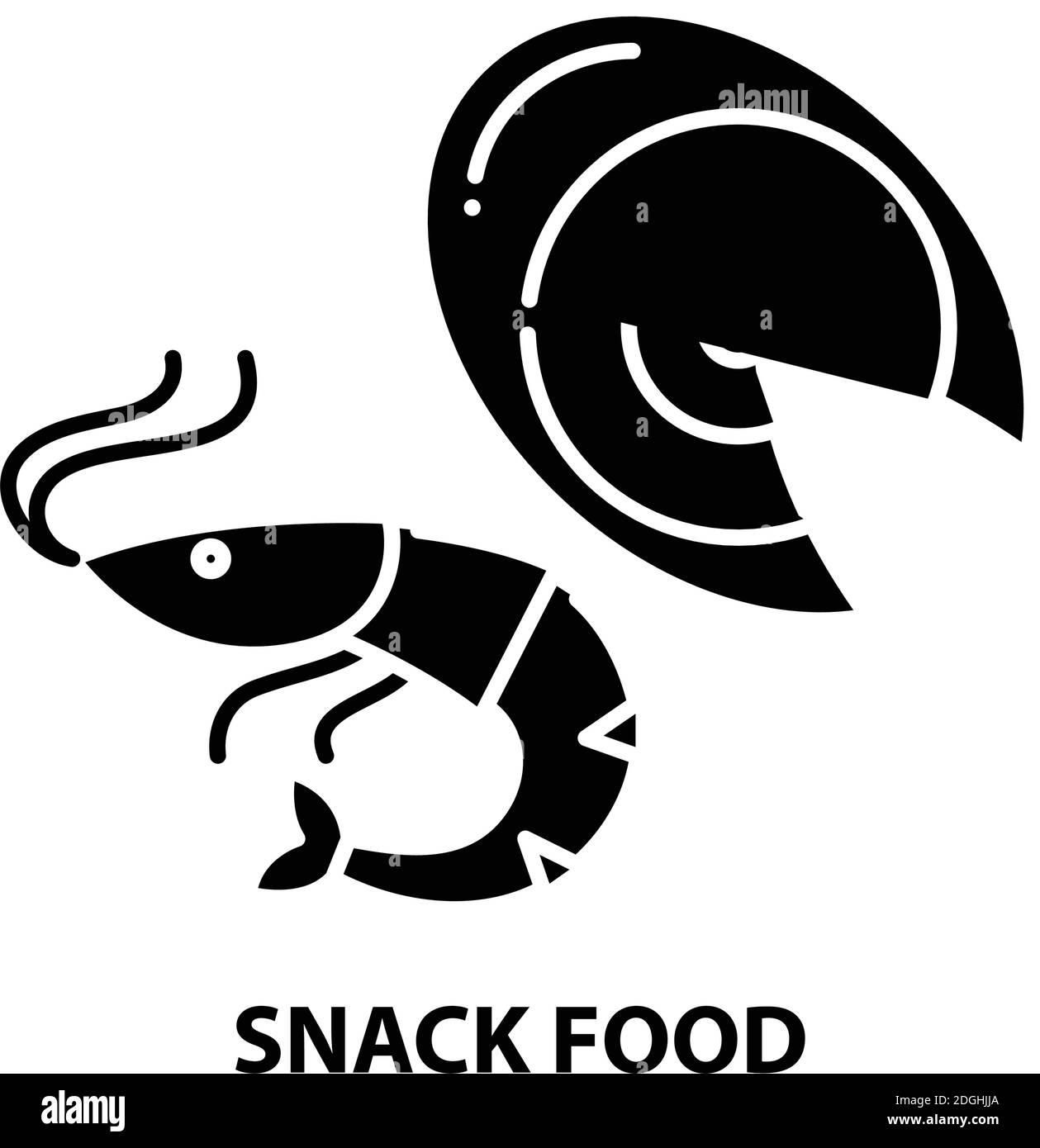 snack food icon, black vector sign with editable strokes, concept illustration Stock Vector