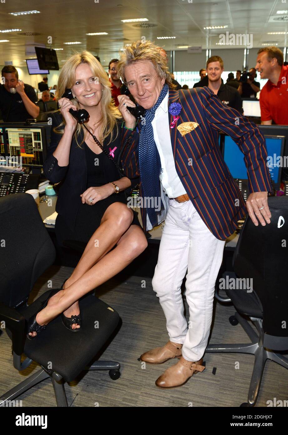 Rod Stewart and Penny Lancaster attending the BGC Charity Day, Barclays