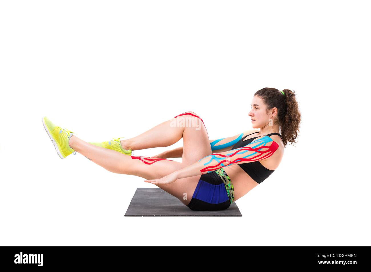 Kinesiology tape, use athlets. Kinesiology sport taping. Theme