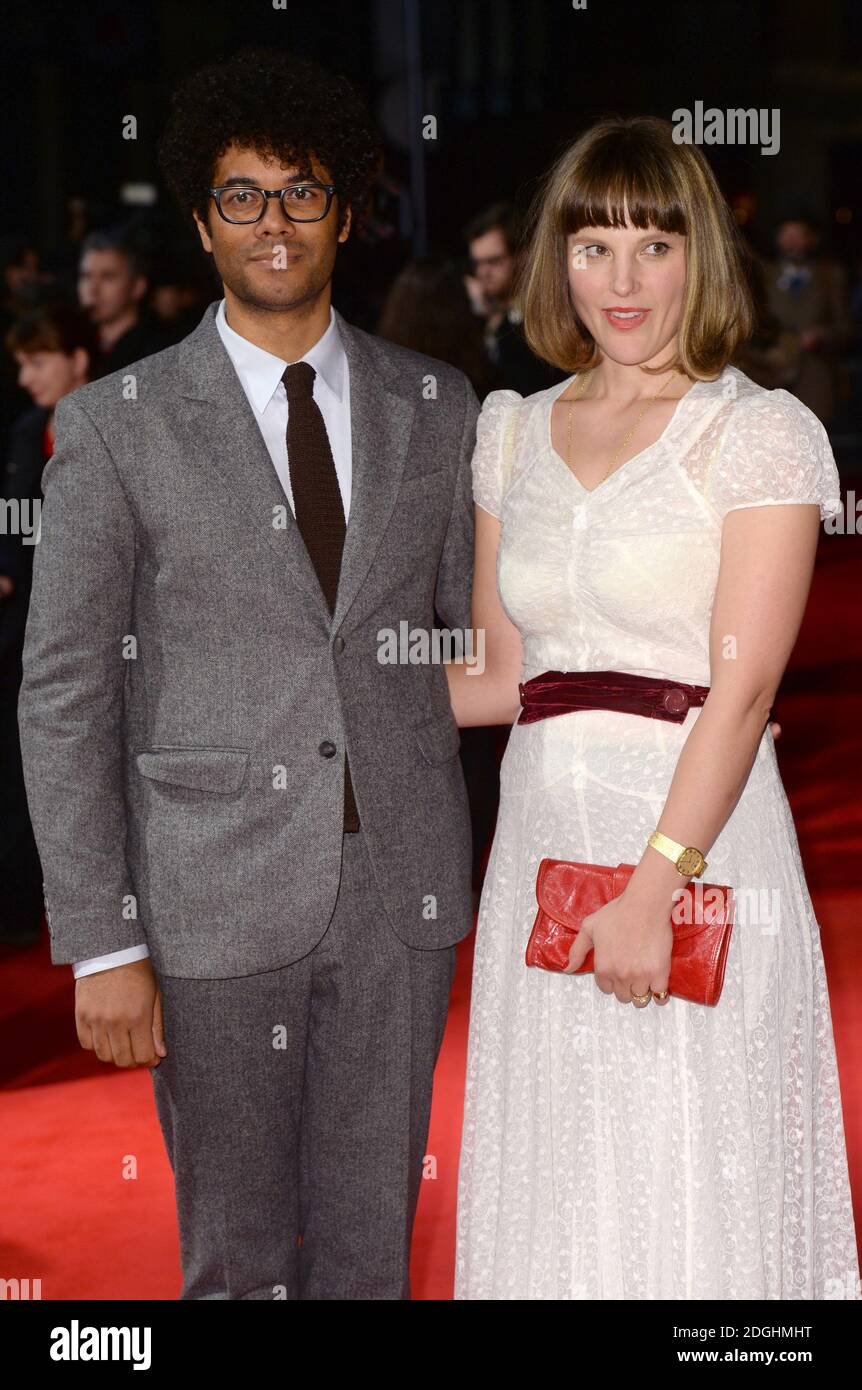 Richard Ayoade and wife Lydia Fox arriving at The Double Premiere, part