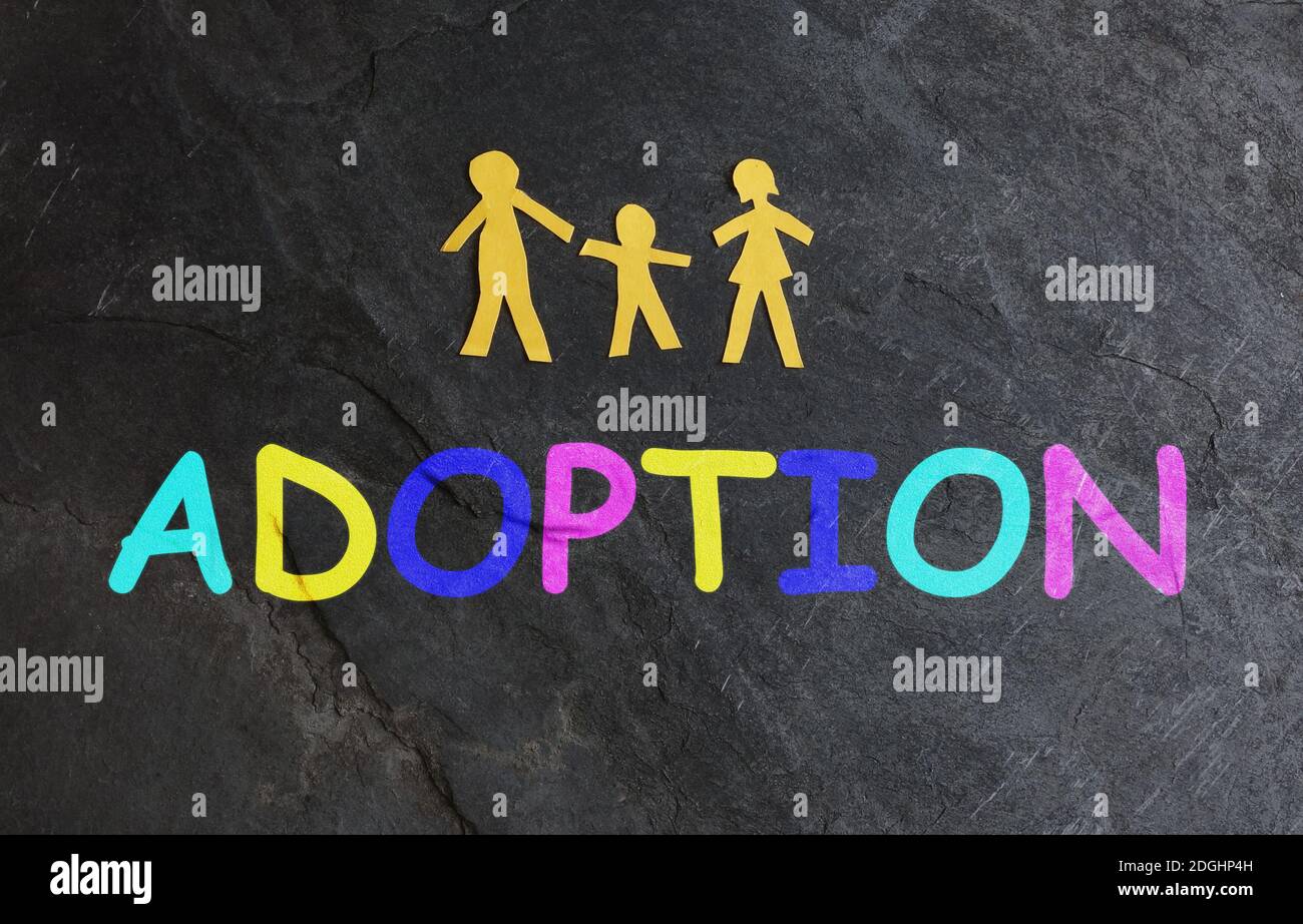 Family of three adoption Stock Photo