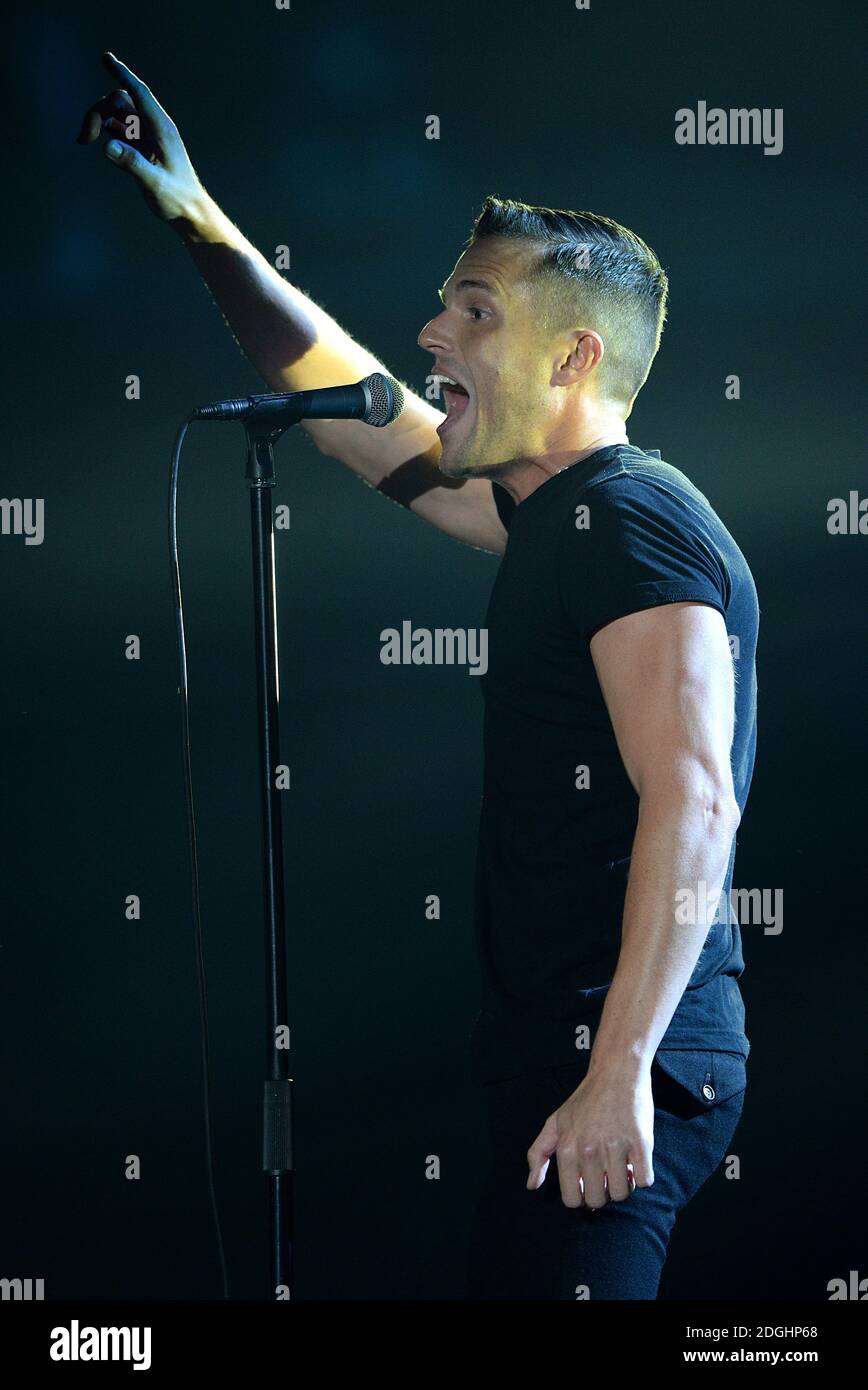 Brandon Flowers of The Killers performs on stage during the 2013 MTV