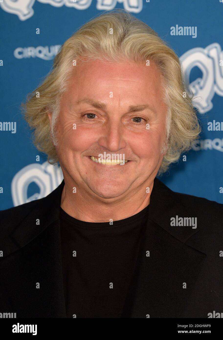 David Emanuel arriving at the opening night of Cirque du Soleil's Quidam at the Royal Albert Hall, London. Stock Photo