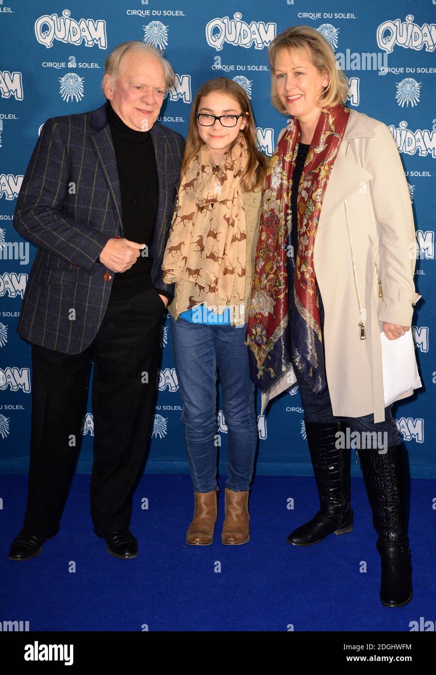 Sir David Jason with his daughter Sophie Mae and wife Gill Hinchcliffe  arriving at the opening night of Cirque du Soleil's Quidam at the Royal  Albert Hall, London Stock Photo - Alamy