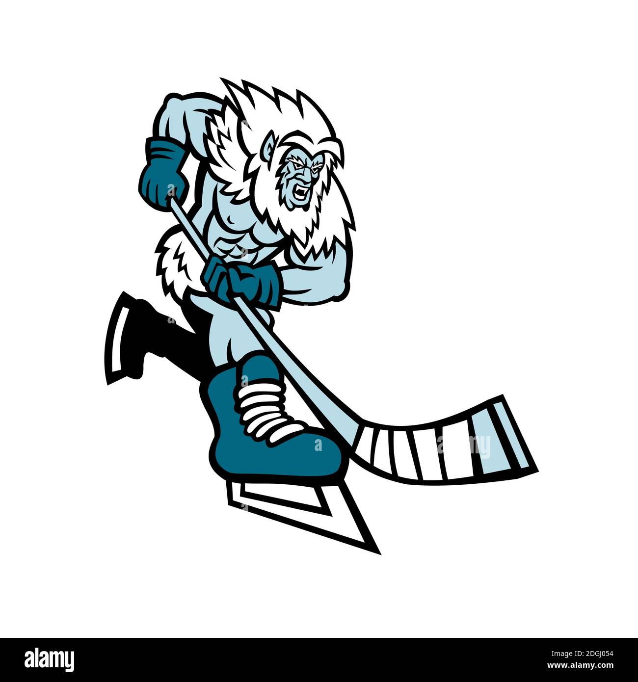 Yeti Ice Hockey Player Mascot Stock Photo Alamy
