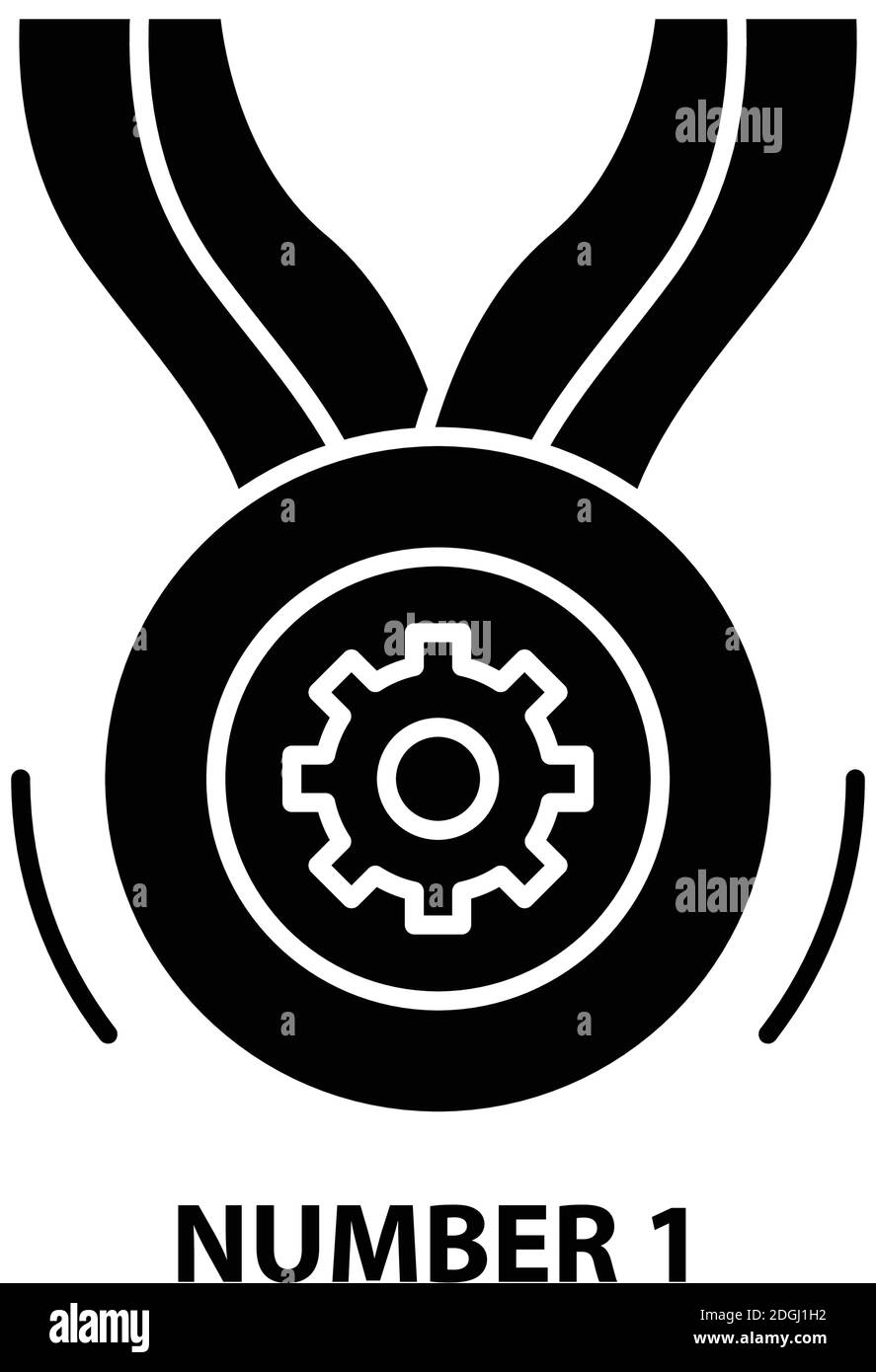 number 1 icon, black vector sign with editable strokes, concept
