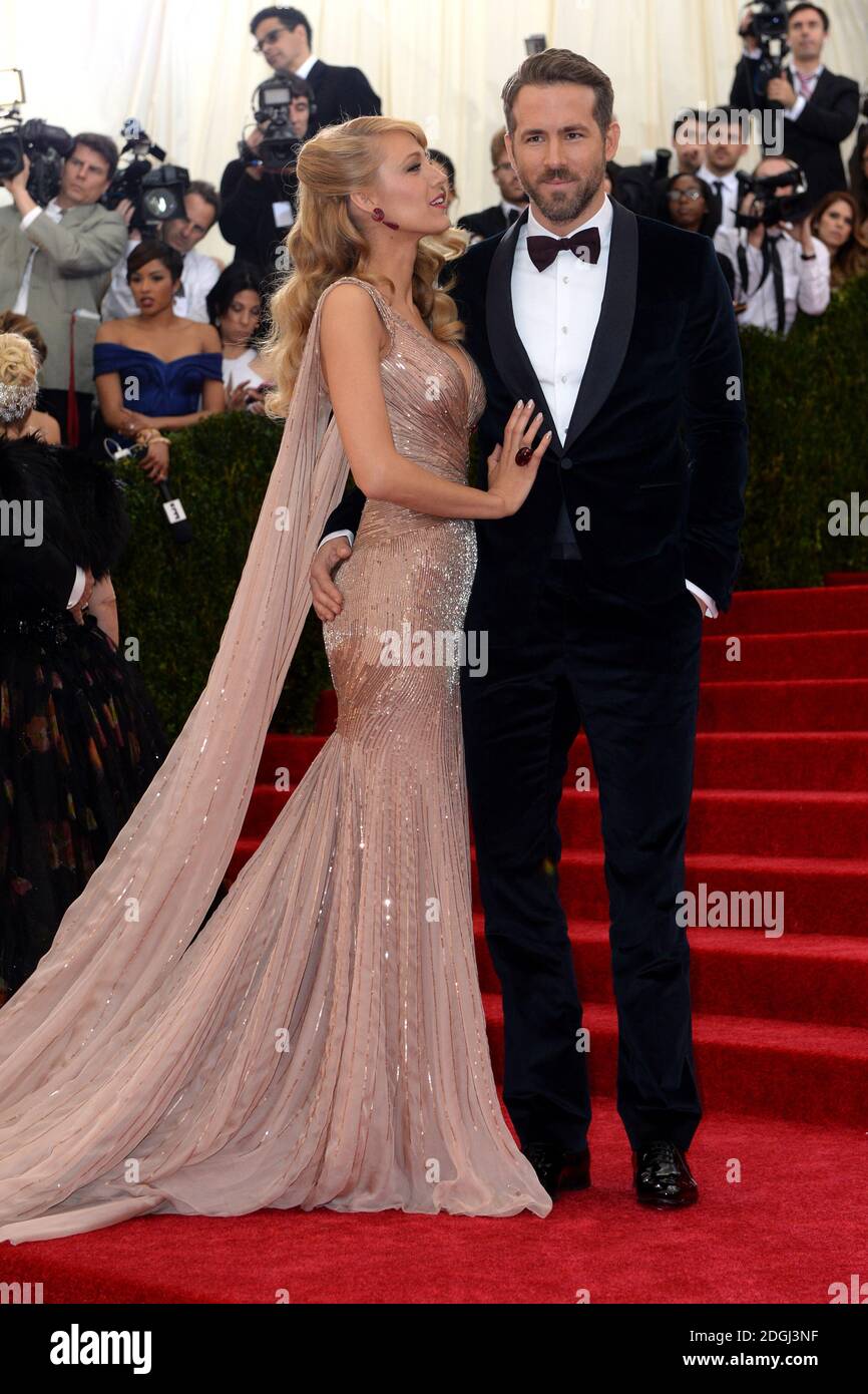 Blake Lively and Ryan Reynolds arriving at the Costume Institute Benefit Met  Gala celebrating the opening of the Charles James, Beyond Fashion  Exhibition and the new Anna Wintour Costume Center. The Metropolitan