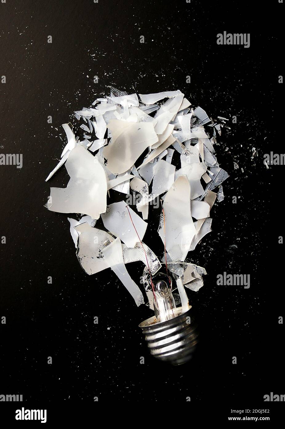 Smashed incandescent light bulb Stock Photo