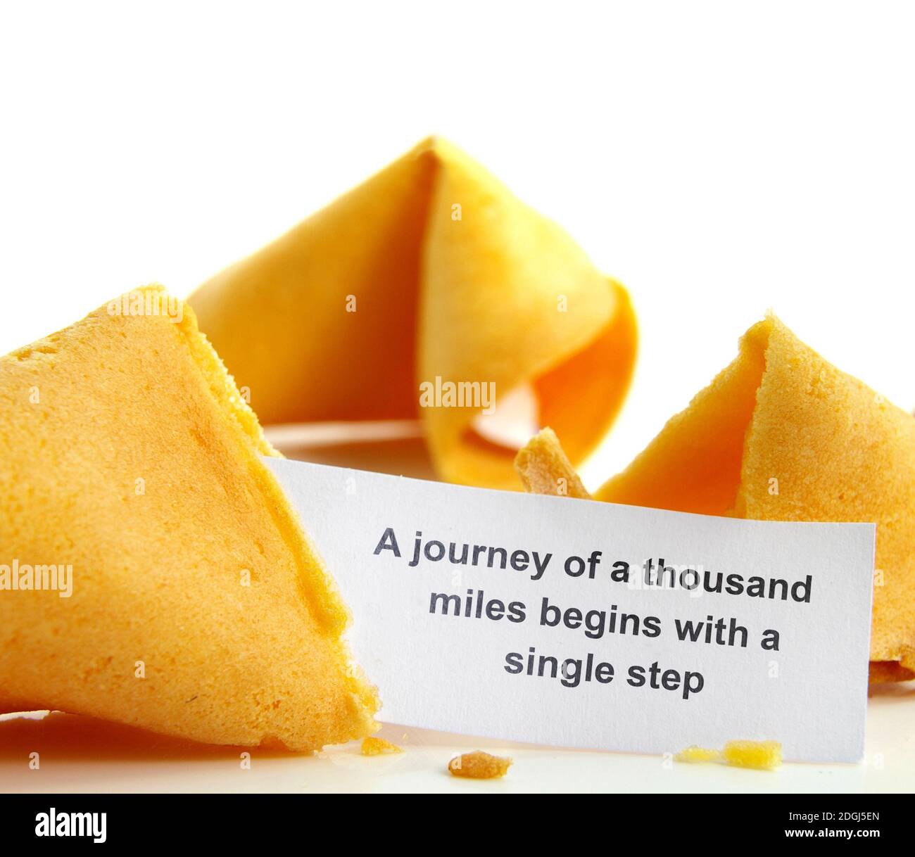 Fortune cookie journey proverb Stock Photo Alamy