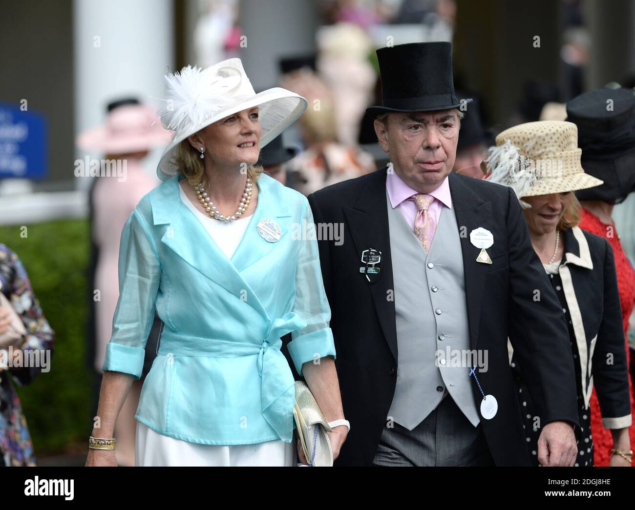Andrew Lloyd Webber and wife at the second day of Royal Ascot 2014
