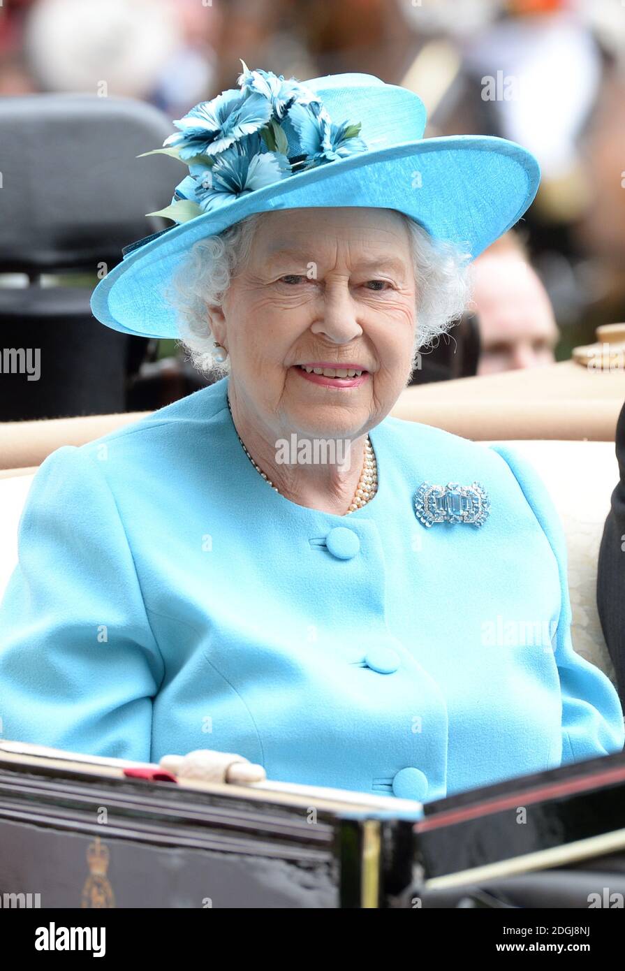 Queen Elizabeth II and The Duke of Edinburgh at Ladies Day, Royal Ascot 2014, Ascot Racecourse, Berkshire. Stock Photo