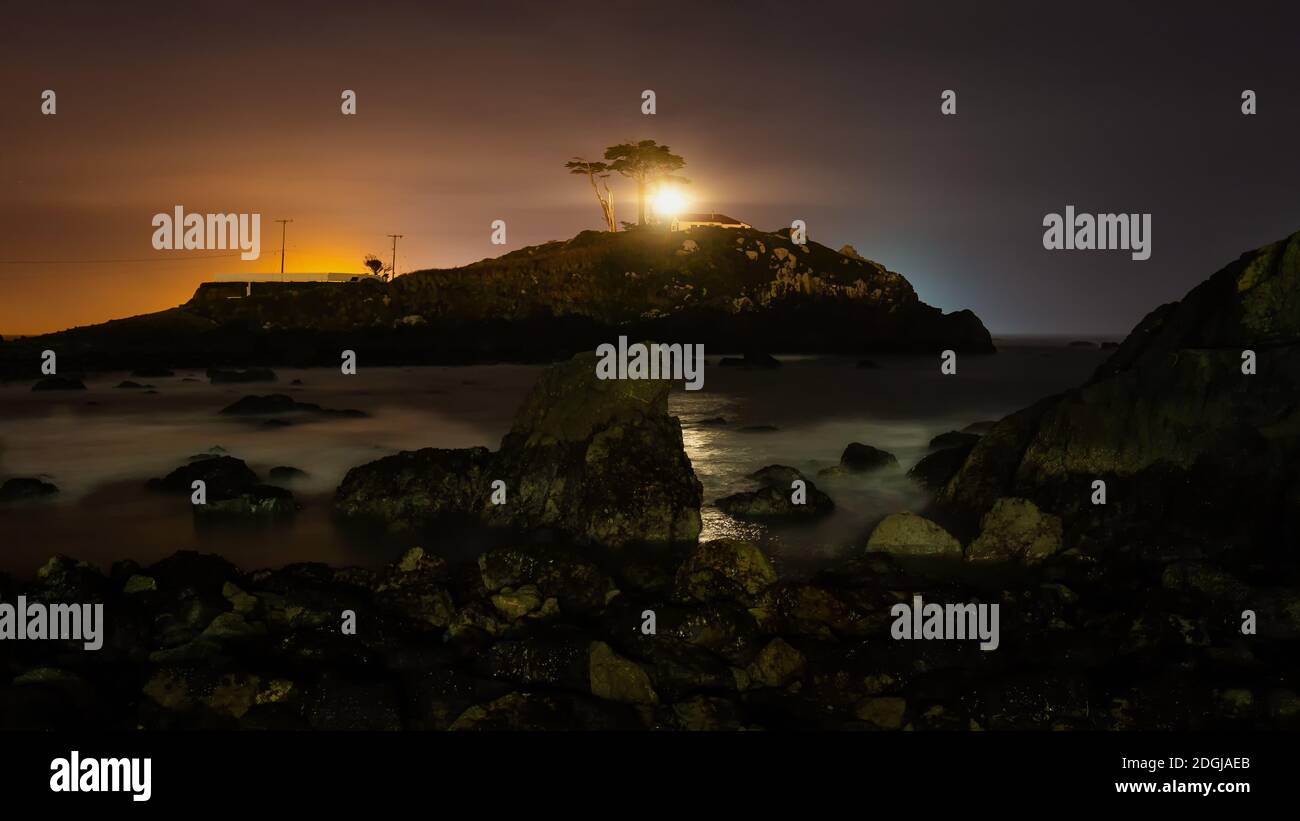 Battery Point Light House, Crescent City, California, USA Stock Photo ...
