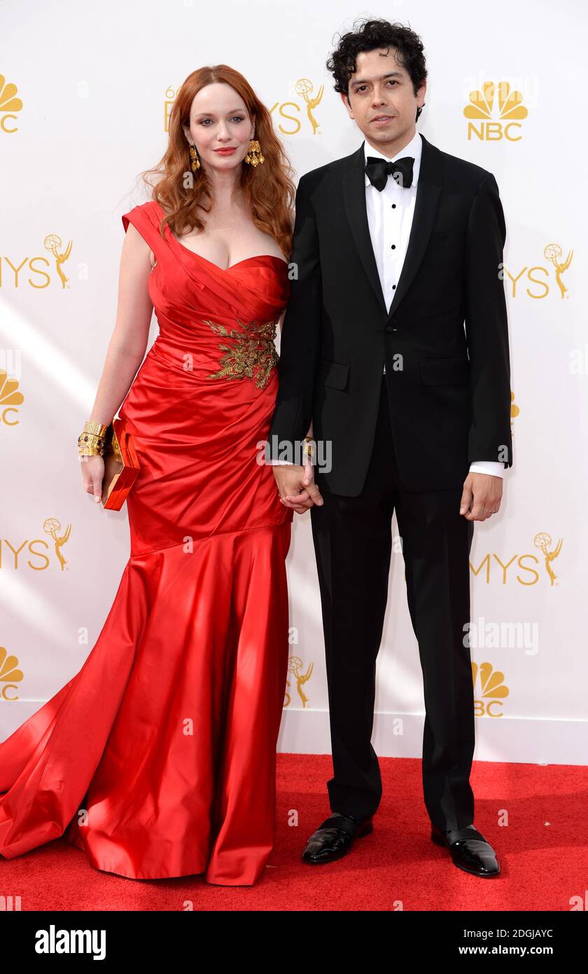 Christina Hendricks and husband Geoffrey Arend arriving at the EMMY