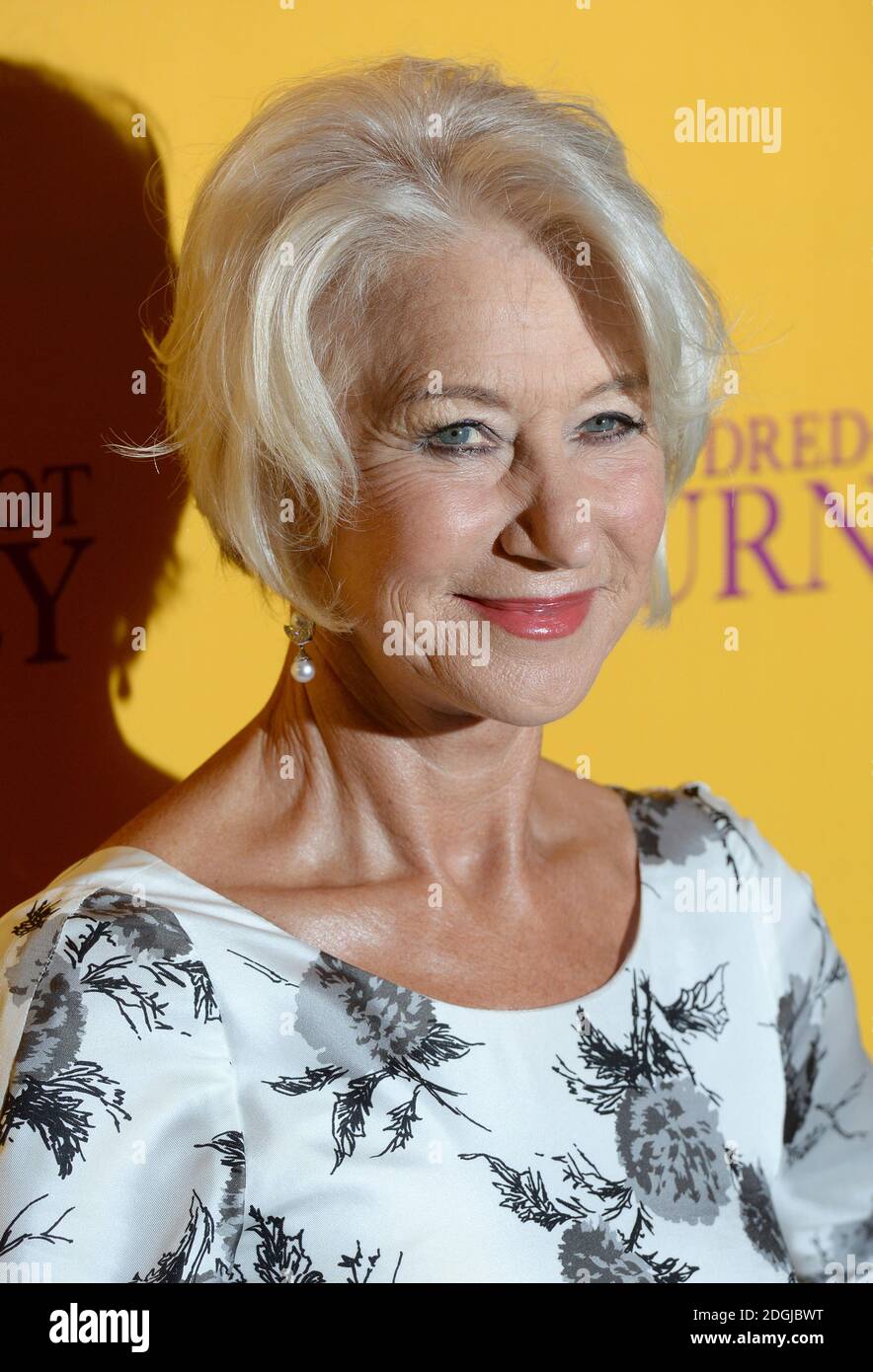 Helen Mirren arriving at The One HundredFoot Journey premiere, Curzon