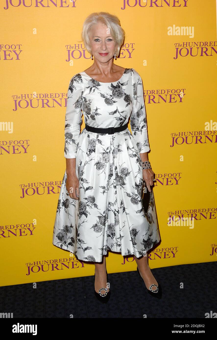 Helen Mirren arriving at The One HundredFoot Journey premiere, Curzon