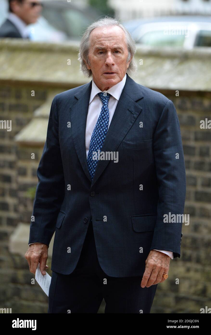 Sir Jackie Stewart arriving at the Memorial Service for Mark Roland ...