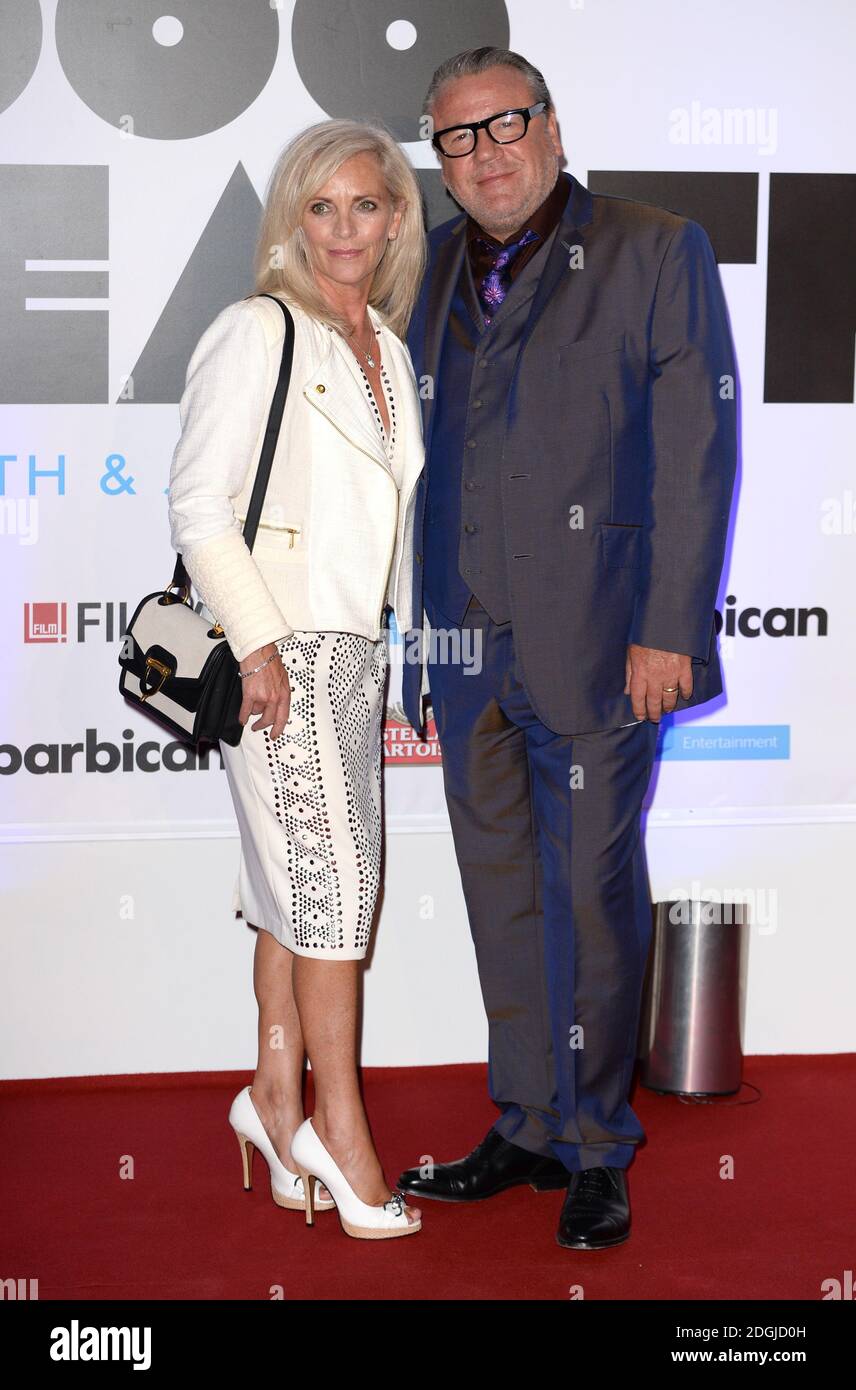 Ray Winstone and wife Elaine Winstone arriving at the 20000 Days on Earth UK Gala Screening, The Barbican, London. Stock Photo
