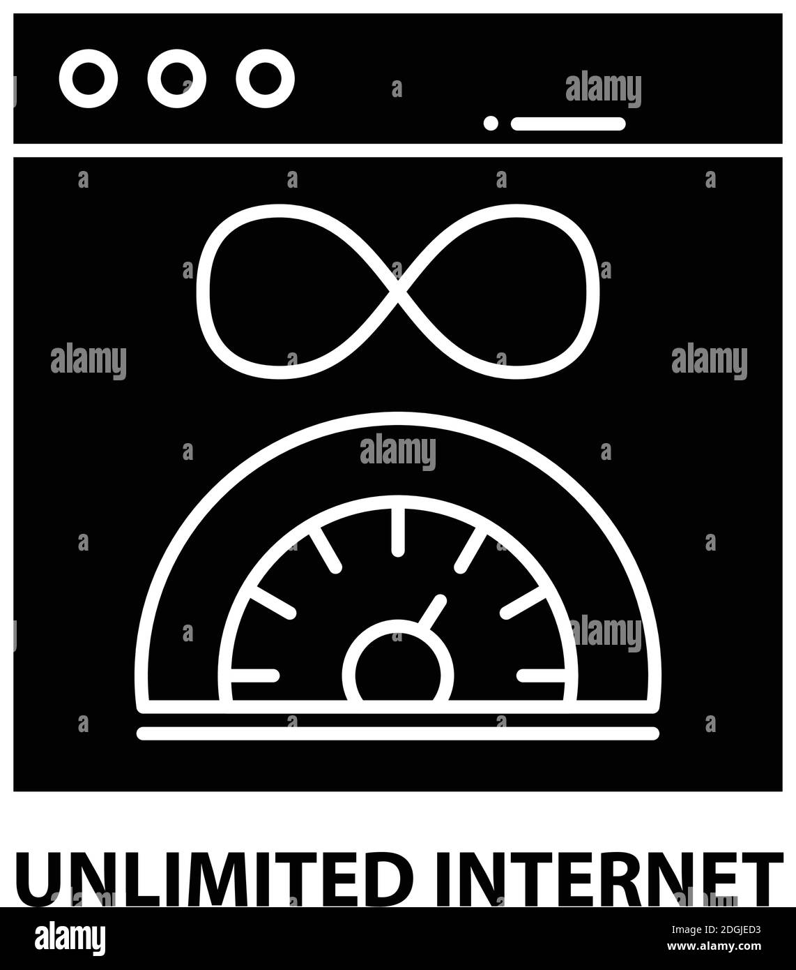 unlimited icon, black vector sign with editable strokes