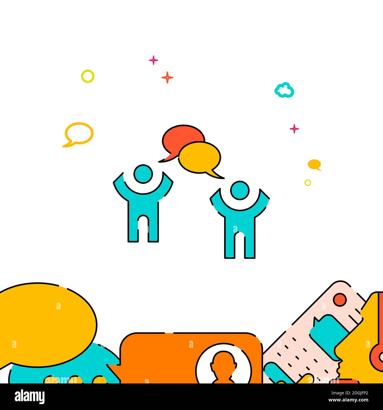 Two people talking filled line icon, simple illustration Stock Vector ...
