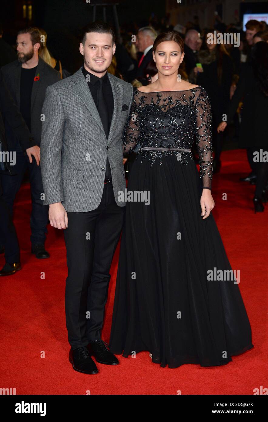 Charlie Sims and Ferne McCann attending The Hunger Games: Mockingjay Part 1  Premiere, Odeon Cinema, Leicester Square, London Stock Photo - Alamy