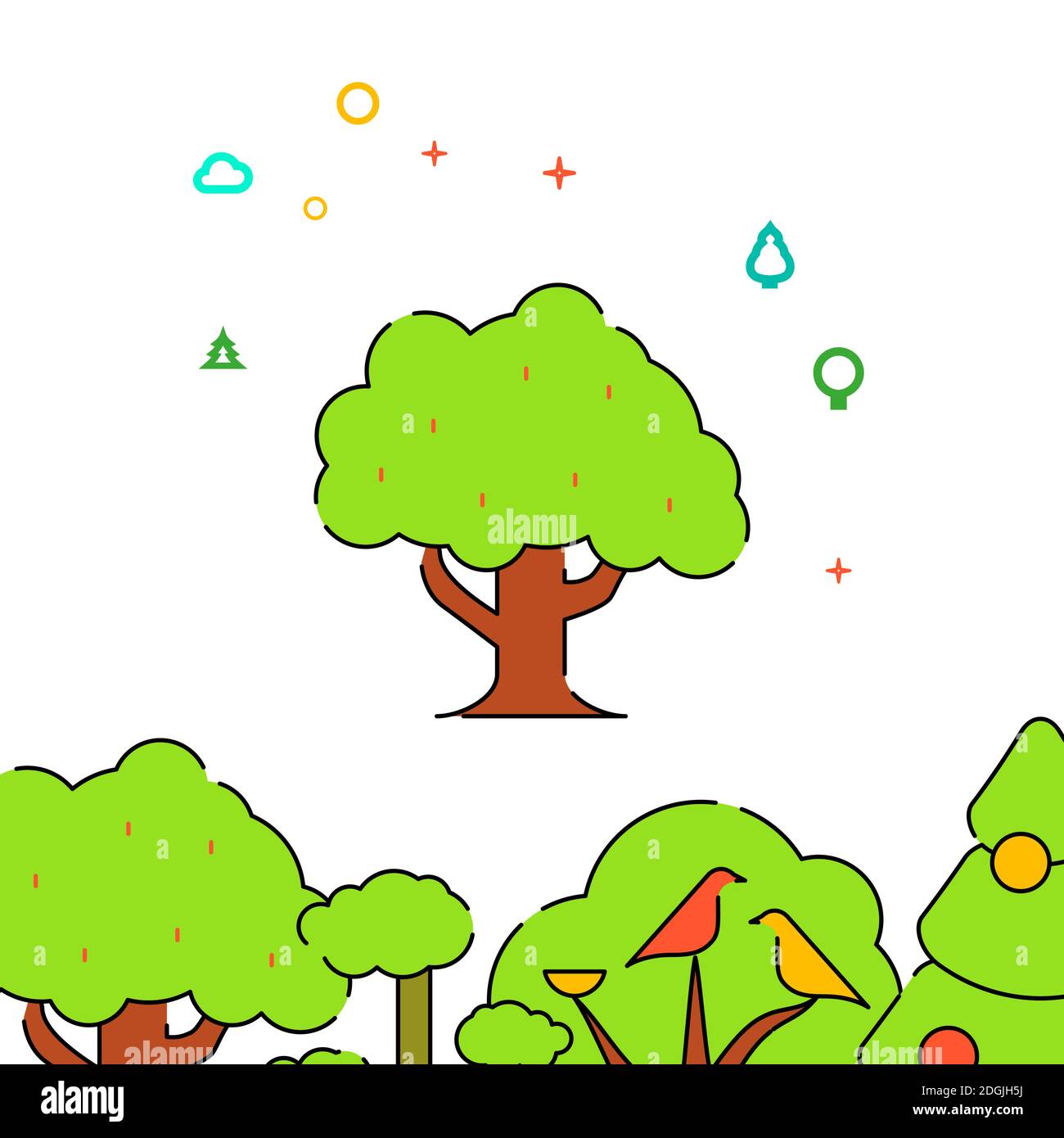 Oak filled line icon, simple illustration Stock Vector Image & Art - Alamy