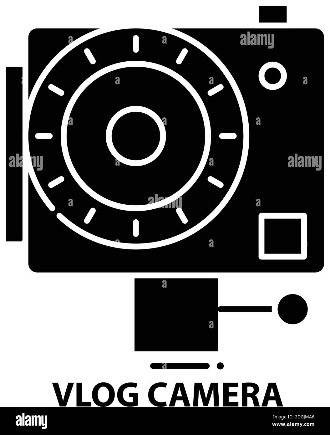 Vlog Camera Icon, Black Vector Sign With Editable Strokes, Concept