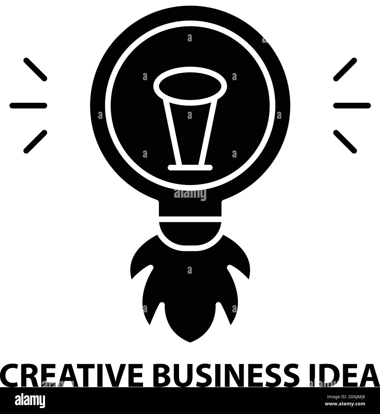 creative business idea sign icon, black vector sign with editable
