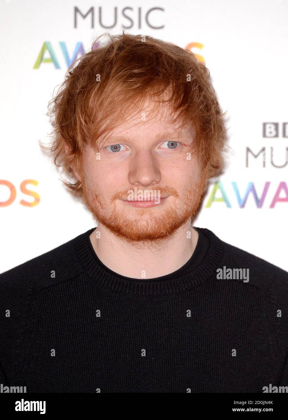 Ed Sheeran attending the BBC Music Awards at Earl's Court, London Stock
