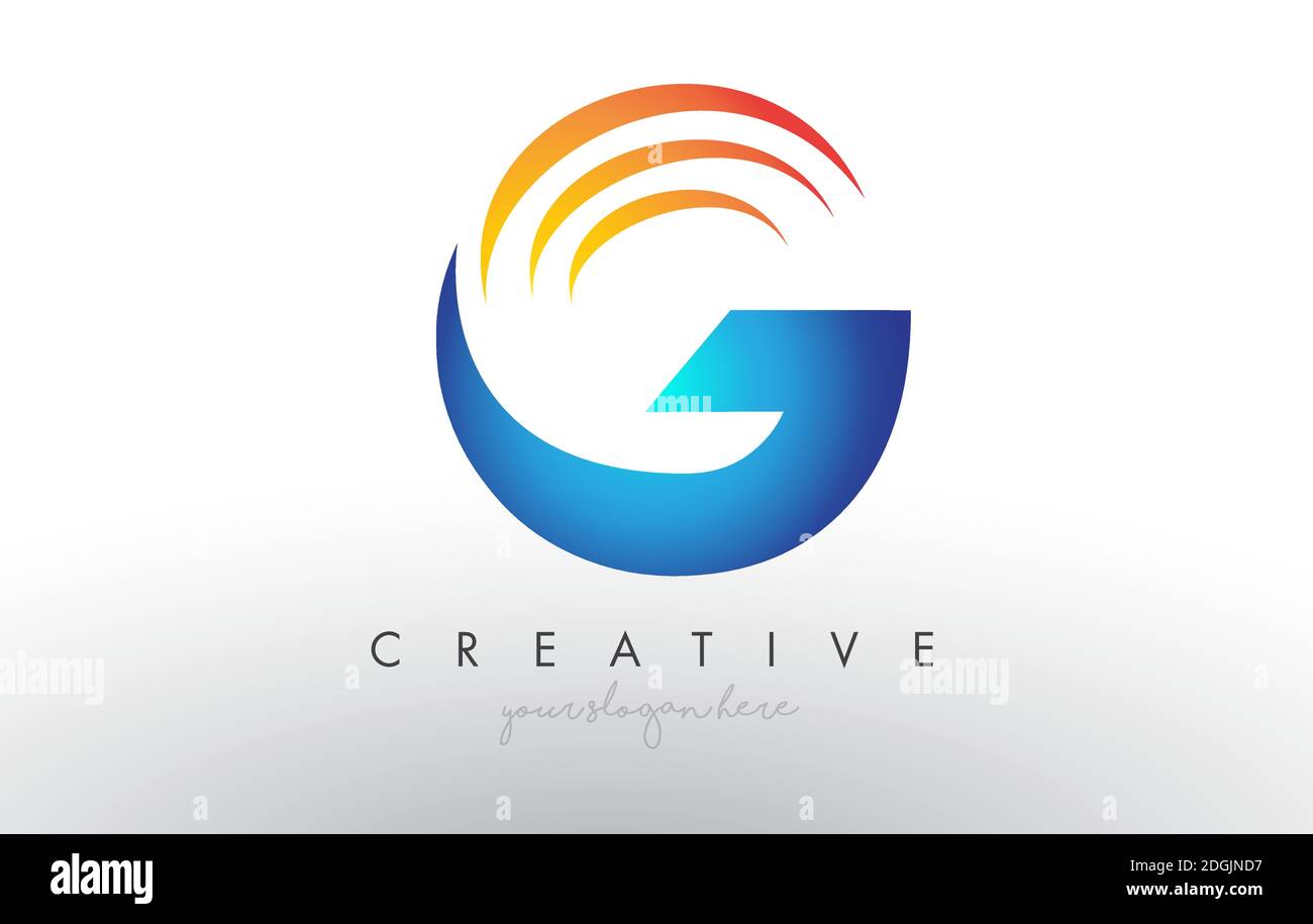 Creative Corporate G Letter Logo Icon Design With Blue and Yellow ...