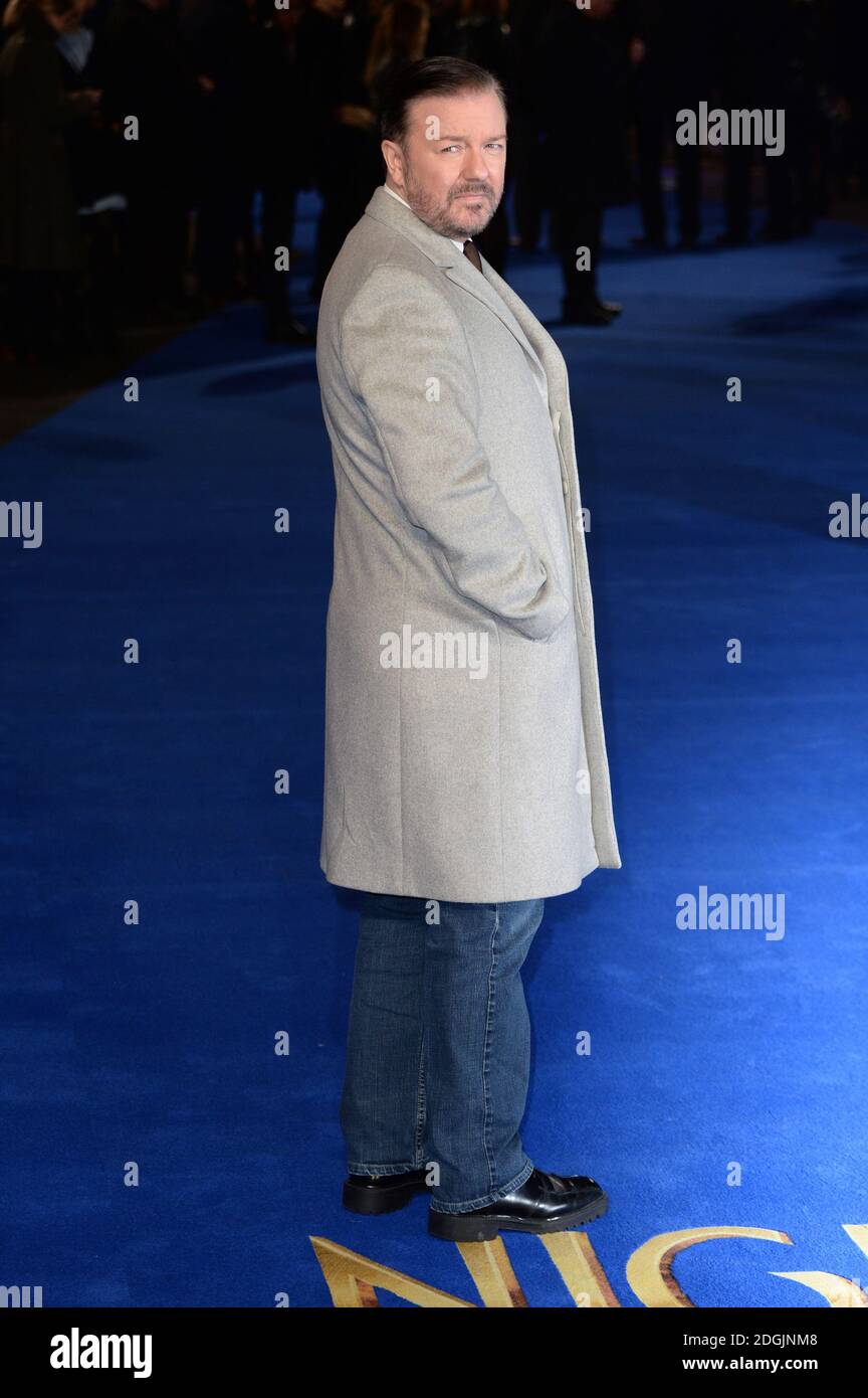 Ricky Gervais arriving at the Night at the Museum Secret of The Tomb