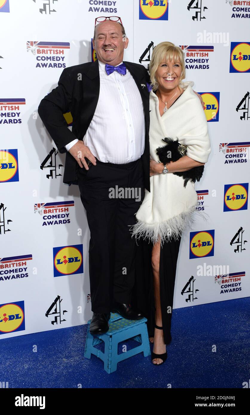 Brendan O'Carroll and Jennifer Gibney arriving at the British Comedy Awards 2014 held at