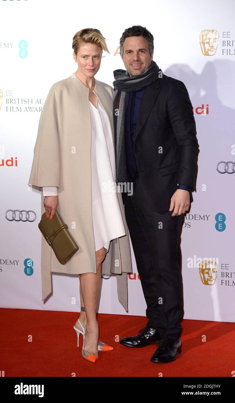 Mark Ruffalo and Sunrise Coigney (left) attending the EE BAFTA Nominees Party co-hosted by Audi, in London Stock Photo