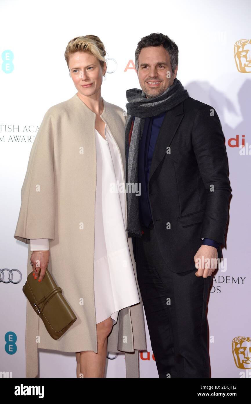 Mark Ruffalo and Sunrise Coigney (left) attending the EE BAFTA Nominees Party co-hosted by Audi, in London Stock Photo