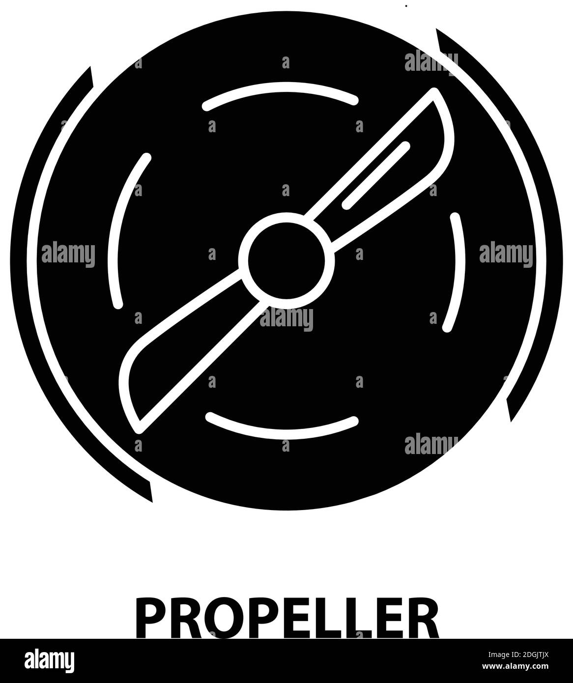 propeller icon, black vector sign with editable strokes, concept illustration Stock Vector