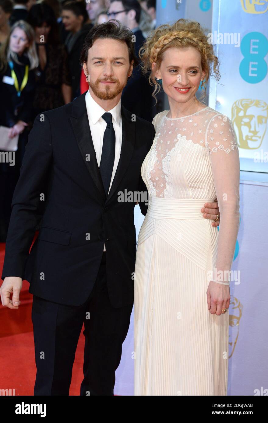 James McAvoy and wife Anne-Marie Duff attending the EE British Academy Film Awards 2015 held at the Royal Opera House in Covent Garden, London UK. Stock Photo