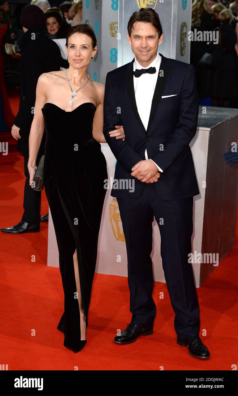 Dougray Scott and wife Claire Forlani attending the EE British Academy Film Awards 2015 held at the Royal Opera House in Covent Garden, London UK.  Stock Photo