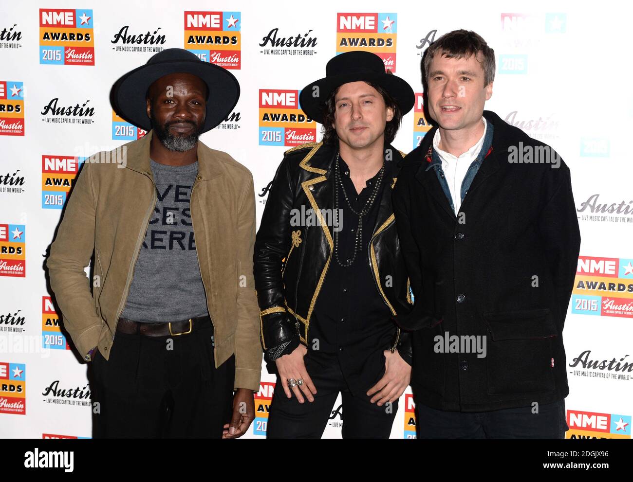 Carl Barat and The Jackals attending the NME Awards 2015 with Austin Texas held at O2 Academy Brixton in London Stock Photo