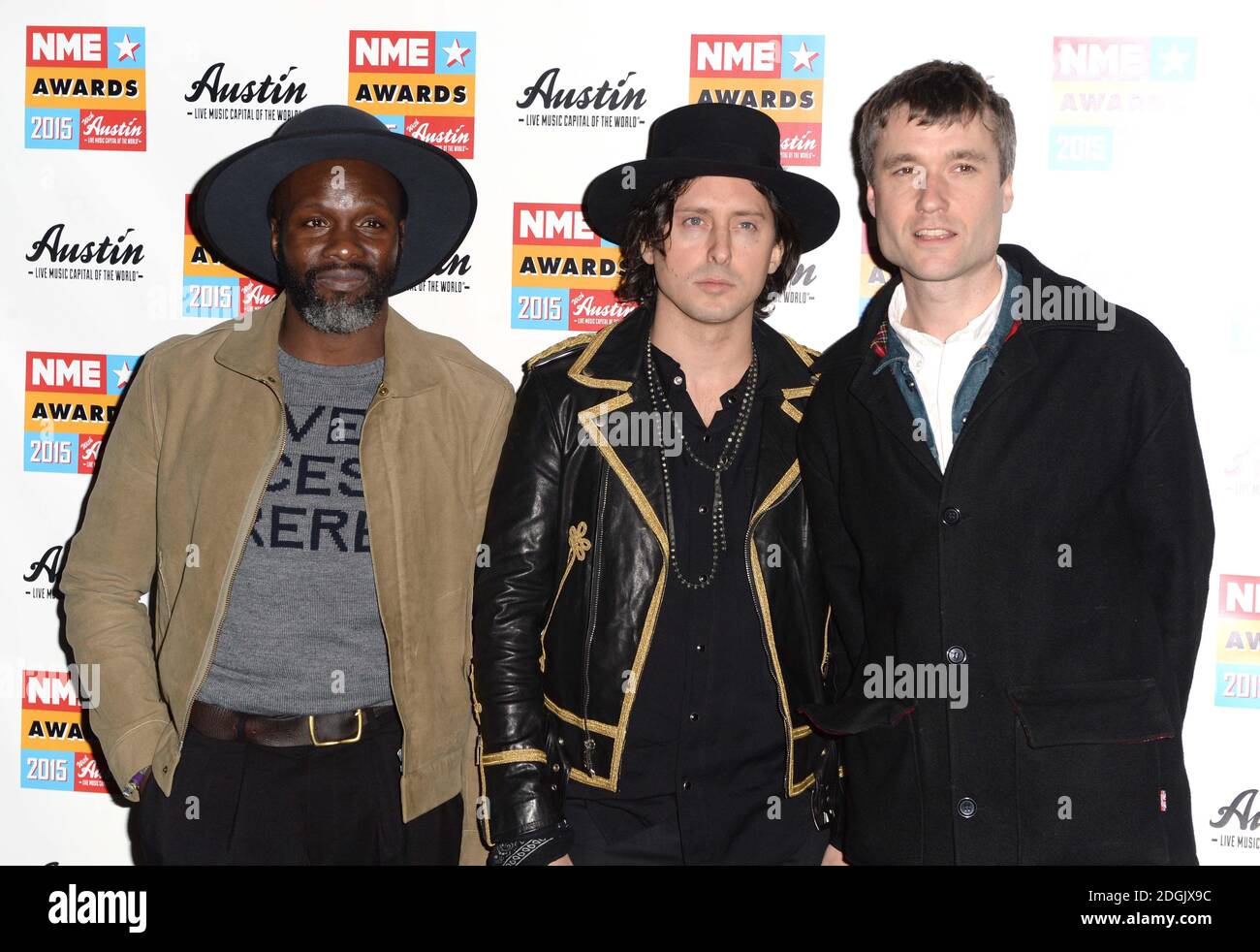 Carl Barat and The Jackals attending the NME Awards 2015 with Austin Texas held at O2 Academy Brixton in London Stock Photo