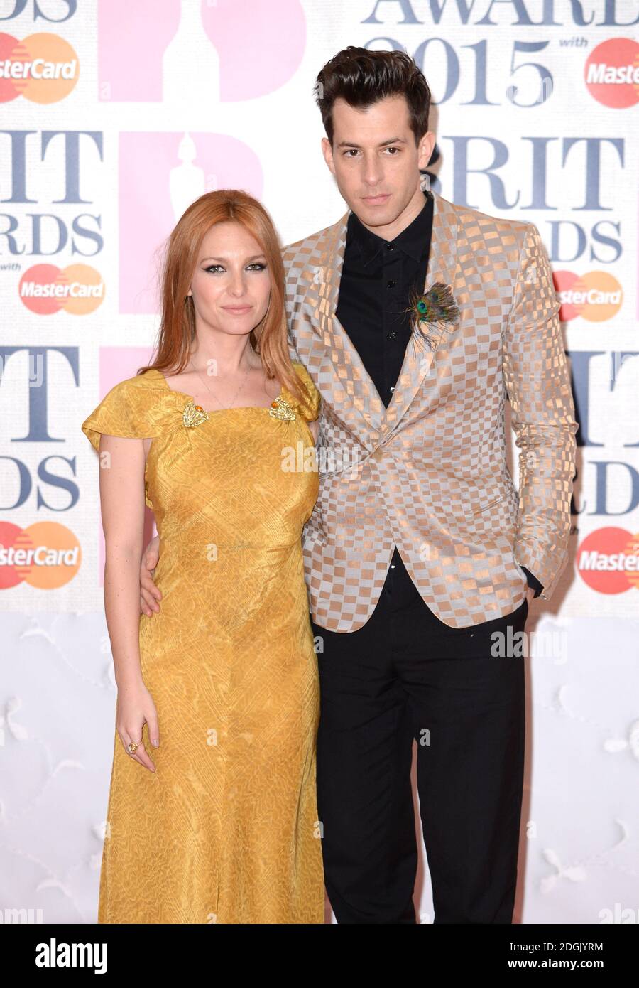 Mark Ronson and Josephine de La Baume attending the Brit Awards 2015 with MasterCard held at The O2 Arena, London Stock Photo