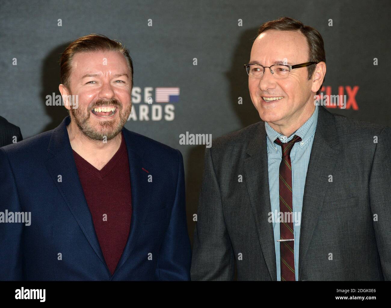 Ricky Gervais and Kevin Spacey attending the House Of Cards Season 3