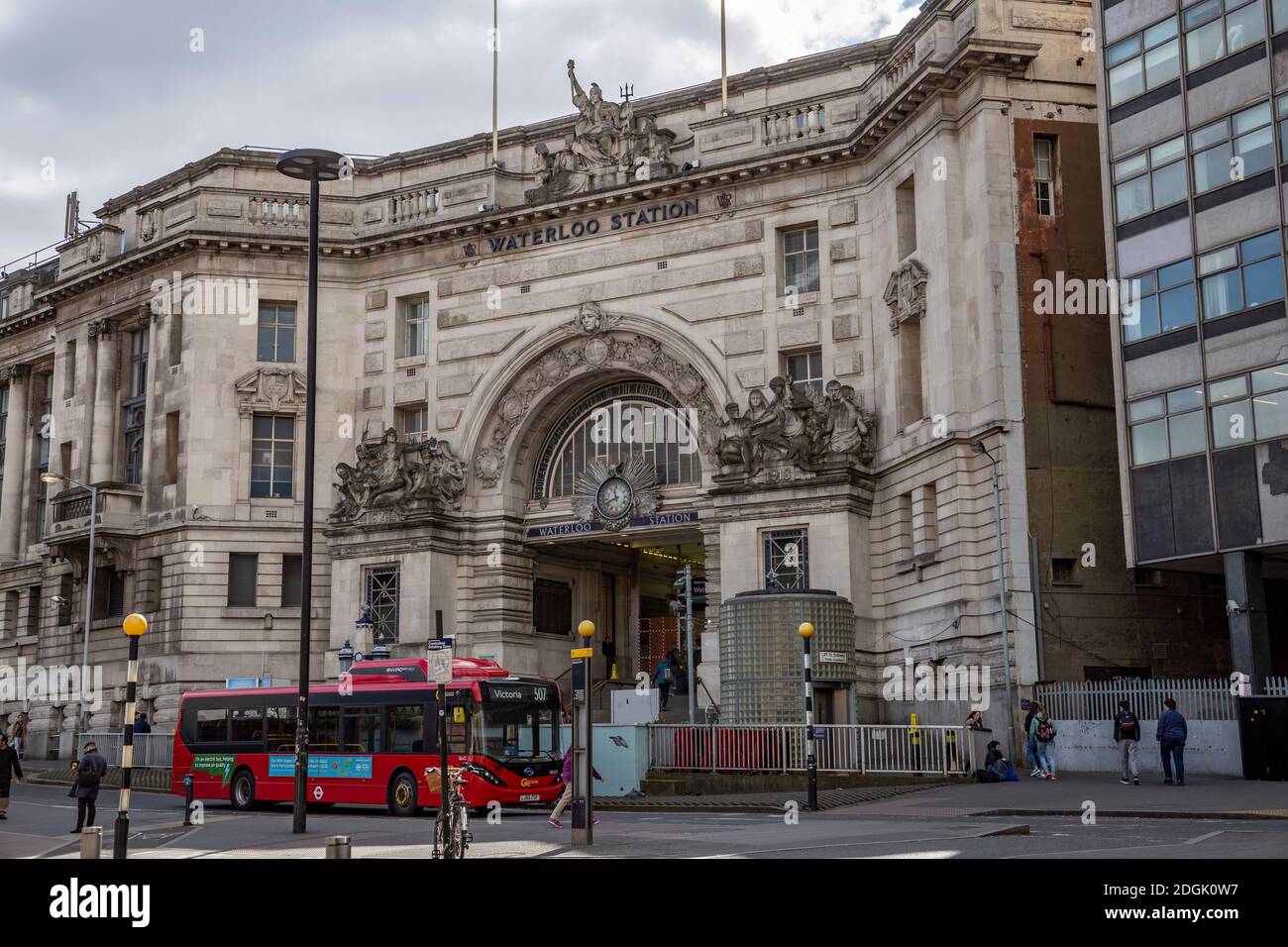 London, UK - March 25, 2019: Waterloo station is the terminus of the South Western main line to Weymouth via Southampton, the West of England main lin Stock Photo