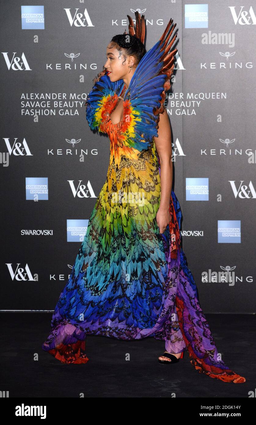 FKA Twigs arriving at the Alexander McQueen: Savage Beauty exhibition